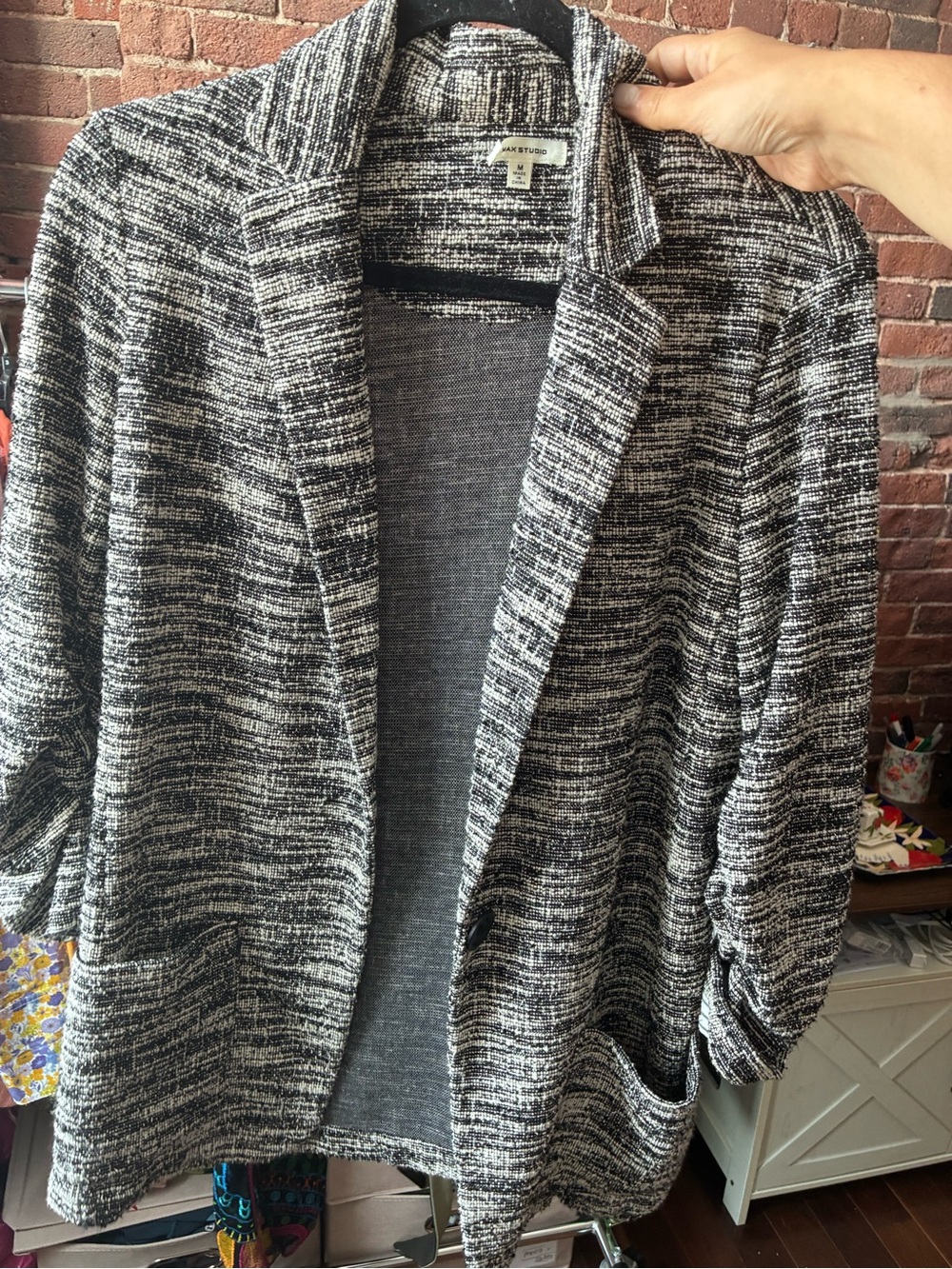 Max Studio boucle open blazer